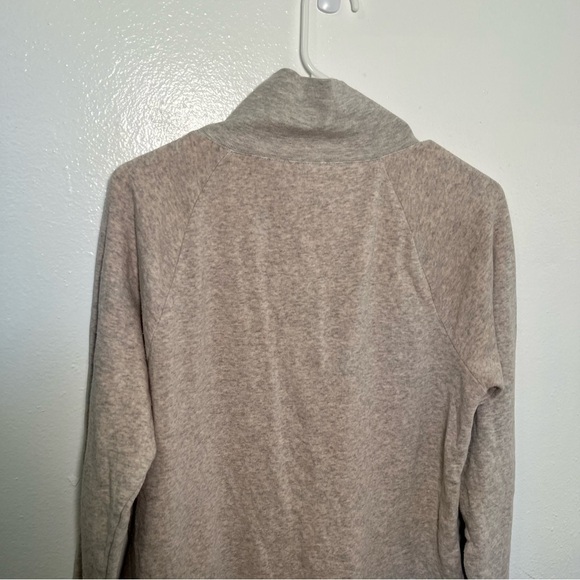 J. Crew Factory Wide Button-Collar Tunic Sweatshirt Oatmeal Heather - Picture 9 of 16